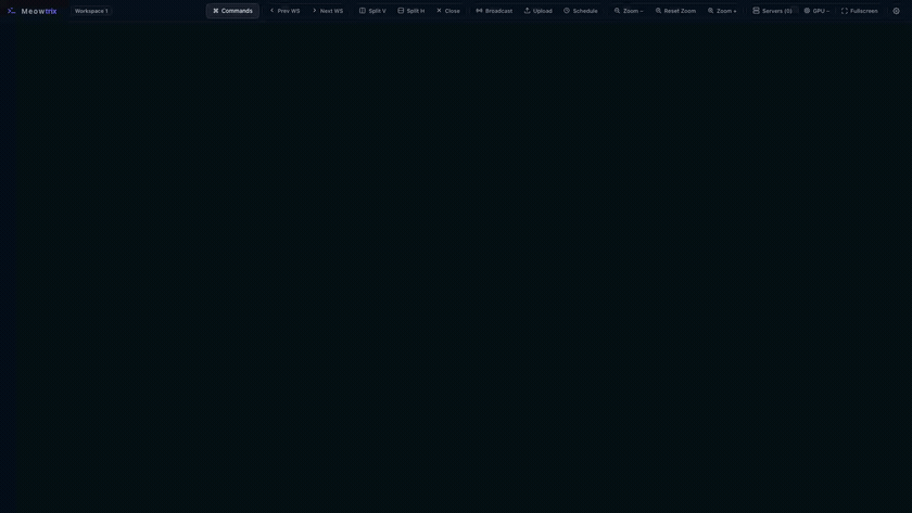 Splitting a Meowtrix workspace into multiple panes and resizing the dividers